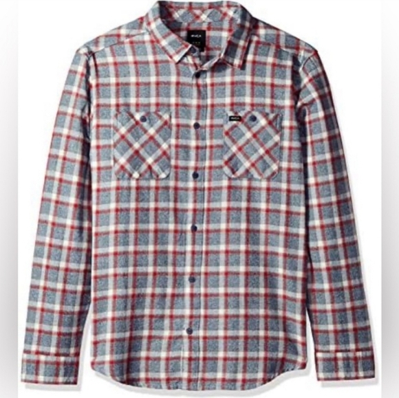 RVCA Men’s Hero Flannel Plaid Button Down Shirt Size Large NWOT - Picture 1 of 16